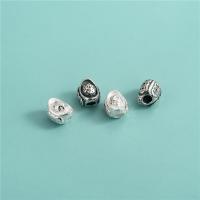 925 Sterling Silber Perlen, plattiert, DIY, keine, 9x7.30mm, Bohrung:ca. 2.9mm, verkauft von PC