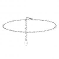 Fashion Sterling Silver Anklet, 925 Sterling Silver, with 5CM extender chain, plated, for woman, more colors for choice, Length:Approx 22 cm, Sold By PC