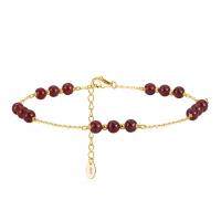 Fashion Sterling Silver Anklet 925 Sterling Silver with Garnet with 5CM extender chain plated for woman Length Approx 22 cm Sold By PC