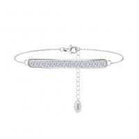 Fashion Sterling Silver Anklet 925 Sterling Silver with 5CM extender chain plated micro pave cubic zirconia & for woman Length Approx 21.5 cm Sold By PC