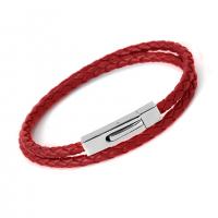 PU Leather Cord Bracelets fashion jewelry & for man Length Approx 40 cm Sold By PC