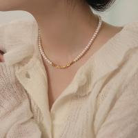 Přírodní Sladkovodní Pearl náhrdelník, Kolo, módní šperky & různé styly pro výběr & pro ženy, Délka 43.5 cm, Prodáno By Bag