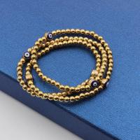 alliage de zinc bracelet, avec turquoise, Mauvais œil, Placage de couleur d'or, multicouche & pour femme, Longueur Environ 6-12 pouce, Vendu par PC