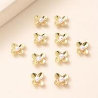 Hair Accessories DIY Findings Zinc Alloy with Plastic Pearl gold color plated Sold By PC
