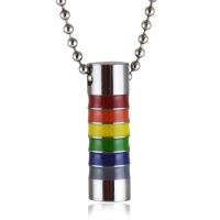 Titanium Steel Necklace, Column, fashion jewelry & Unisex & different styles for choice & enamel, more colors for choice, 10x33mm, Length:Approx 50 cm, Sold By PC