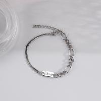 Couple Bracelet and Bangle 925 Sterling Silver with 1.18inch extender chain fashion jewelry & Unisex nickel lead & cadmium free Length Approx 7.87 Inch Sold By PC