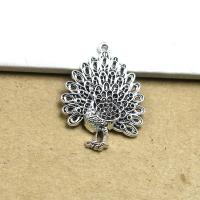 Tibetan Style Animal Pendants, Peacock, antique silver color plated, DIY, nickel, lead & cadmium free, 30x23mm, Sold By PC
