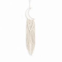 Fashion Dream Catcher, Cotton Thread, with Iron, Moon, handmade, for home and office & Bohemian style & hollow, white, 900mm, Sold By PC