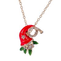 Zinc Alloy Brooches Christmas Hat plated multifunctional & enamel & with rhinestone Length Approx 60 cm Sold By PC