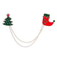 Broches en alliage de zinc, Placage de couleur d'or, styles différents pour le choix & émail & avec strass, plus de couleurs à choisir, Santa 2.8*1.8CM, Christmas tree 2*1.9CM, Vendu par PC