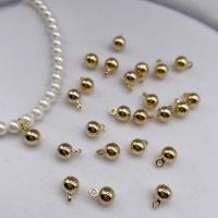 Brass Jewelry Pendants, Round, gold color plated, DIY, nickel, lead & cadmium free, 5x7mm, Sold By PC