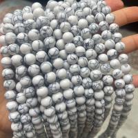 Türkis Perlen, Synthetische Türkis, rund, DIY & verschiedene Größen vorhanden, weiß, verkauft von Strang