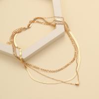 Zinklegierung Schmuck Halskette, plattiert, drei Schichten & Modeschmuck & für Frau, Goldfarbe, frei von Nickel, Blei & Kadmium, verkauft von PC
