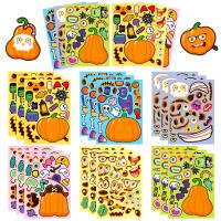 Sticker Paper, Polypropylene(PP), printing, Halloween Design & mixed pattern & DIY, Approx 6PCs/Lot, Sold By Lot