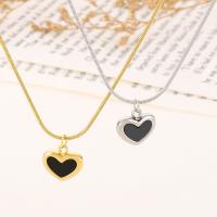 Titanium Steel Necklace with Acrylic Heart plated fashion jewelry & for woman nickel lead & cadmium free Length Approx 45 cm Sold By PC