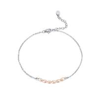 Fashion Sterling Silver Anklet, 925 Sterling Silver, with Freshwater Pearl, with 4CM extender chain, plated, for woman, more colors for choice, Length:Approx 21 cm, Sold By PC