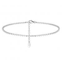 Fashion Sterling Silver Anklet, 925 Sterling Silver, with 5CM extender chain, plated, for woman, platinum color, Length:Approx 22 cm, Sold By PC