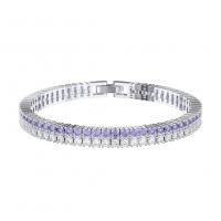 925 Sterling Silver Bangle Bracelet plated Unisex & micro pave cubic zirconia Sold By PC