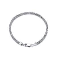 925 Sterling Silver Bangle Bracelet plated Unisex & micro pave cubic zirconia silver color Sold By PC