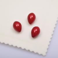 Fashion Glass Beads Teardrop DIY & half-drilled red Sold By Bag