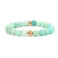 Natural Amazonite Bracelets, ​Amazonite​, with Hematite, Round, plated, fashion jewelry & different grades for choice & Unisex, more colors for choice, 8mm, Length:Approx 18 cm, Sold By PC
