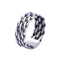 Titanium Steel Finger Ring Vacuum Ion Plating vintage & fashion jewelry & for man & blacken 8mm Sold By PC