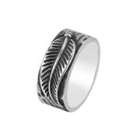 Titanium Steel Finger Ring Vacuum Ion Plating vintage & fashion jewelry & for man & blacken 9mm Sold By PC