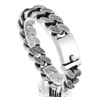 Bijoux bracelet en acier inoxydable, acier inoxydable 316L, bijoux de mode & pour homme, 17mm, Longueur:Environ 8.27 pouce, Vendu par PC
