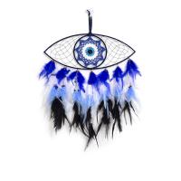 Fashion Dream Catcher, Feather, with Cloth & Wood & Iron, Evil Eye, handmade, for home and office & different styles for choice, mixed colors, 620mm, Sold By PC