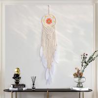 Fashion Dream Catcher, Feather, with Feather & Wood & Iron, handmade, for home and office, white, 600mm, Sold By PC