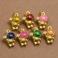 Zinc Alloy Enamel Pendants with Resin Astronaut gold color plated DIY Sold By PC