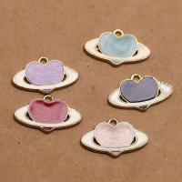 Tibetan Style Enamel Pendants, Heart, gold color plated, DIY, more colors for choice, 21x12x1.30mm, Sold By PC