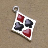 Tibetan Style Enamel Pendants, Rhombus, plated, DIY, more colors for choice, 26x17x1.76mm, Sold By PC