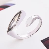 Messing ringen, met Cubic Zirconia, silver plated, voor vrouw, 4x15mm, Verkocht door PC