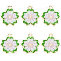 Tibetan Style Enamel Pendants, Flower, plated, DIY, more colors for choice, nickel, lead & cadmium free, 18x22mm, 20PCs/Bag, Sold By Bag