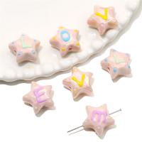 Opaque Acrylic Beads, Star, DIY & enamel, more colors for choice, 19x12mm, Hole:Approx 2mm, 2PCs/Bag, Sold By Bag