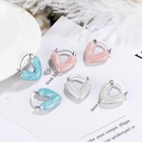 Brass Leverback Earring Heart fashion jewelry & for woman & enamel nickel lead & cadmium free Sold By Pair
