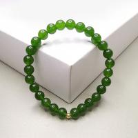 Gemstone Armbånd, Green Calcedony, mode smykker, nikkel, bly & cadmium fri, Længde Ca. 17 cm, Solgt af PC