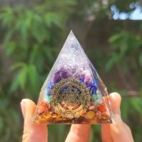 Fashion Decoration, Resin, with Natural Gravel, Pyramidal, different size for choice, nickel, lead & cadmium free, Sold By PC