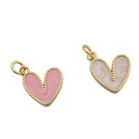 Brass Heart Pendants, fashion jewelry & Unisex & enamel, more colors for choice, nickel, lead & cadmium free, 14.50x12mm, Hole:Approx 3.5mm, Sold By PC