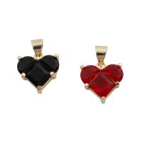 Cubic Zirconia Micro Pave Brass Pendant Heart fashion jewelry & Unisex & micro pave cubic zirconia nickel lead & cadmium free Approx 3.5mm Sold By PC