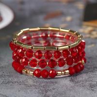Bracelet de perles de verre, Des billes de verre, avec plastique & alliage de zinc & Acrylique, bijoux de mode & unisexe, plus de couleurs à choisir, 4PC/fixé, Vendu par fixé