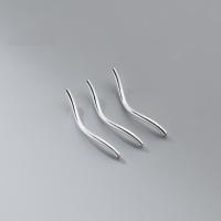 925 Sterling Silver Curved Tube Beads, plated, DIY & different styles for choice, platinum color, Hole:Approx 0.8mm, Sold By PC