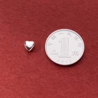 Spacer Beads Jóias, 925 prata esterlina, Coração, DIY, prateado, 5x5x3mm, Buraco:Aprox 0.8mm, vendido por PC