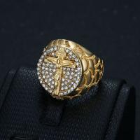 Ring Finger Titantium stali, biżuteria moda & dla człowieka & z kamieniem, bez zawartości niklu, ołowiu i kadmu, sprzedane przez PC