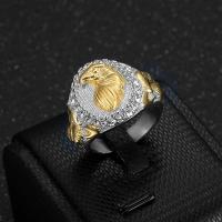 Ring Finger Titantium stali, biżuteria moda & dla człowieka & z kamieniem, dostępnych więcej kolorów, bez zawartości niklu, ołowiu i kadmu, sprzedane przez PC