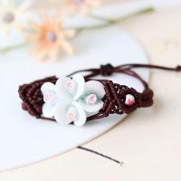 Porcelain Bracelet, with Knot Cord, Adjustable & fashion jewelry, Length:Approx 21 cm, Sold By PC