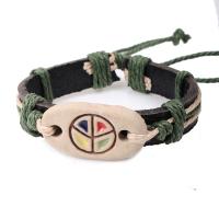 Porcelain Bracelet, with Leather, fashion jewelry & different styles for choice, Length:Approx 12 cm, Sold By PC