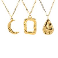 304 Stainless Steel Necklace, with 2inch extender chain, gold color plated, cross chain & different styles for choice & for woman, Length:Approx 15.7 Inch, Sold By PC