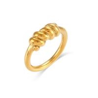 Stainless Steel Finger Ring, 304 Stainless Steel, 18K gold plated, fashion jewelry & different size for choice & for woman, golden, Sold By PC